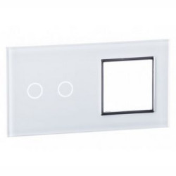 702G-61 Podwójna biała ramka szklana LIVOLO