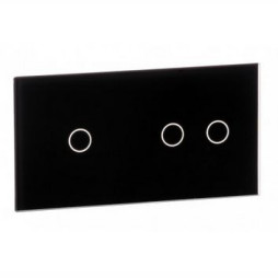 7012-62 Pojedynczy + podwójny czarny panel szklany LIVOLO