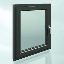 Okna Schüco LivIng gwarantują izolacyjność akustyczną nawet na poziomie 47 dB. Na zdjęciu okno z powłoką metaliczną w najmodniejszej kolorystyce DB 703 wykonanej w technologii AutomotiveFinish Fot. Schüco