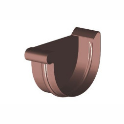 System rynnowy z PVC 125/90 mm - denko rynnowe lewe 125 mm