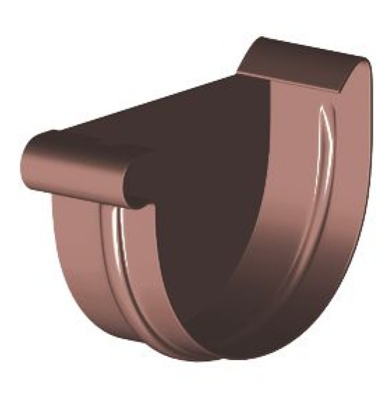 System rynnowy z PVC 125/90 mm - denko rynnowe lewe 125 mm