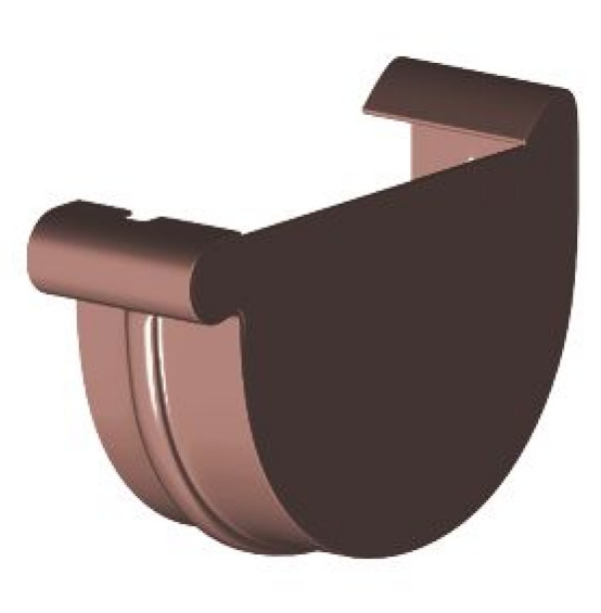 System rynnowy z PVC 125/90 mm - denko rynnowe prawe 125 mm