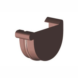 System rynnowy z PVC 125/90 mm - denko rynnowe prawe 125 mm