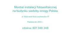 Instalacja fotowoltaiczna na budynku innogy Polska