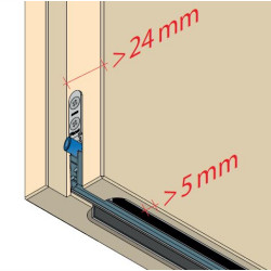 Listwa wentylacyjna drzwiowa, akustyczna DOORvent 23dB, opadająca