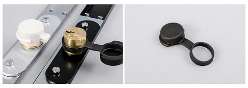 Dodatkowo zamki wyposażone są w osłonki zabezpieczające przed dostawaniem się zanieczyszczeń do środka