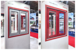 Okna w systemie Ideal 4000 casement z folią dekoracyjną oraz  w opcji z nakładkami aluminiowymi Aluskin 