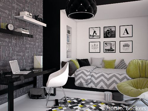 Jeżeli nie mamy wystarczającej przestrzeni na przeznaczenie osobnego pomieszczenia na biuro, możemy wygospodarować w tym celu na przykład część salonu