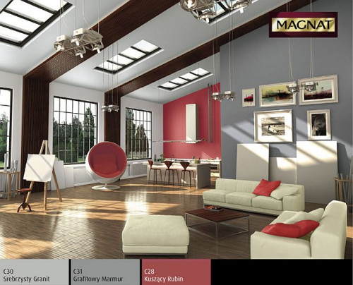 Szarość, beż, brąz, biel i czerń to barwy neutralne i można je komponować z nawet bardzo intensywnymi plamami kolorystycznymi