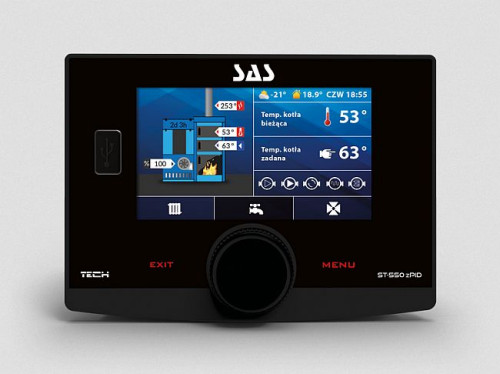 Sterownik TECH ST-550 zPID może być montowany w kotłach: SAS SOLID, SAS EFEKT, SAS BIO SOLID, SAS BIO EFEKT