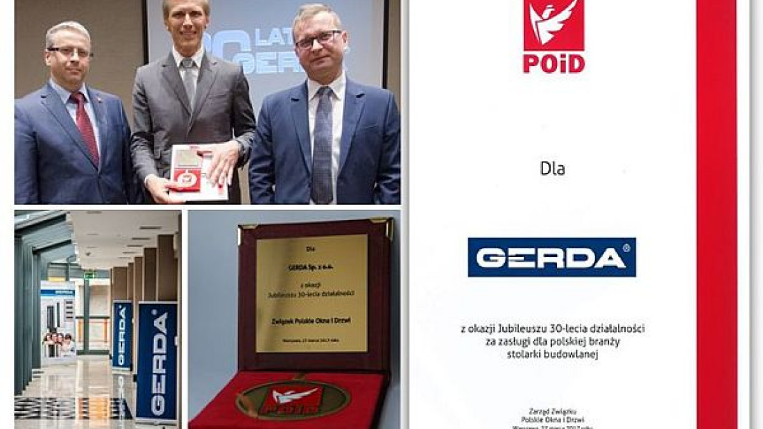 Medal dla GERDY za zasługi dla polskiej branży stolarki budowlanej