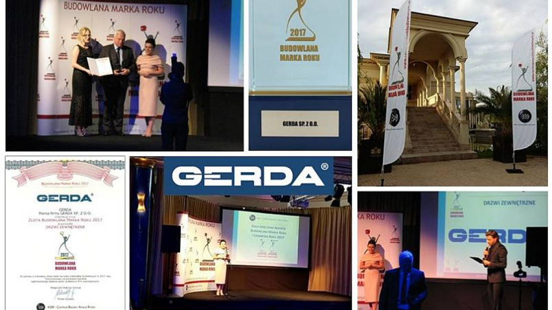 GERDA - Złota Budowlana Marka Roku 2017 w kategorii Drzwi zewnętrzne 