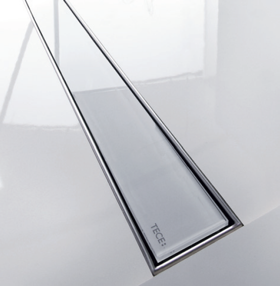 TECEdrainline ze stali nierdzewnej z powierzchnią szklaną