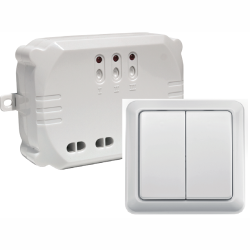 Łącznik radiowy ścienny 2-krotny i odbiornik 3-kanałowy