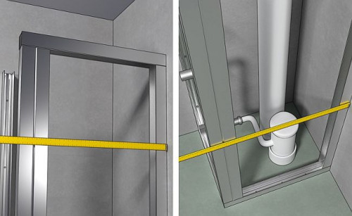 Za pomocą metrówki ustal wymiary dla płyty g-k po prawej stronie obudowy i przygotuj płytę odpowiadającą danemu wymiarowi