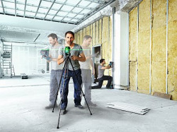 Obydwa nowe lasery rzutują na ścianę jedną pionową i jedną poziomą linię laserową