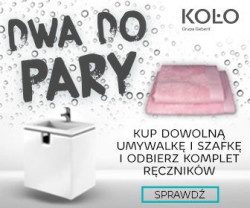 &quot;Dwa do pary&quot;, przy zakupie umywalki wraz z szafką z wybranej kolekcji KOŁO otrzymamy w prezencie zestaw ekskluzywnych ręczników bambusowych