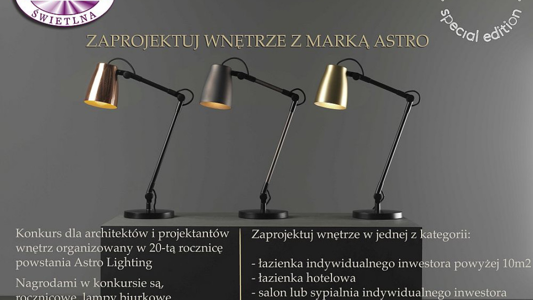 Konkurs Astro Lighting – 20 lat na rynku oświetleniowym