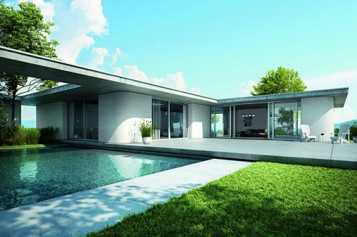 Drzwi uchylno-przesuwne Schüco AWS  PASK tworzą komfortowo szerokie przejście  na taras lub do ogrodu Fot. Schüco