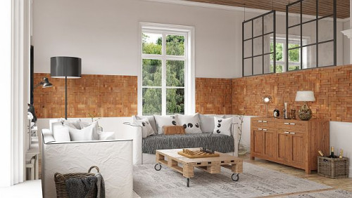 Wykorzystajmy drewniane panele (Wood Collection, Stegu) do ozdobienia ściany