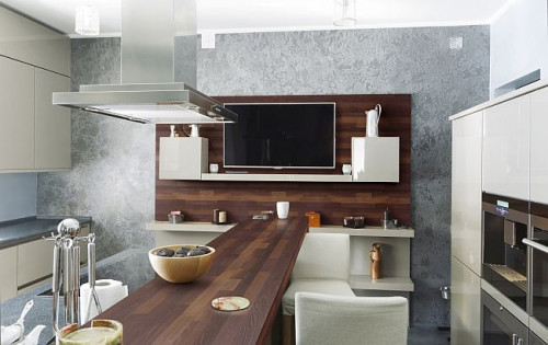 Drewniany blat wykorzystany we wnętrzu daje gwarancję niepowtarzalnego efektu aranżacyjnego