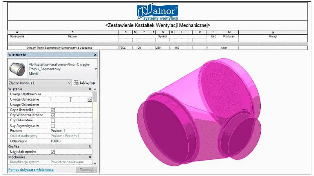 Biblioteki REVIT produktów ALNOR już dostępne na www.paraforma.pl