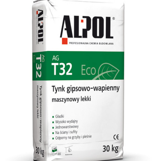 Tynk gipsowo-wapienny maszynowy lekki AG T32 o podwyższonej twardości