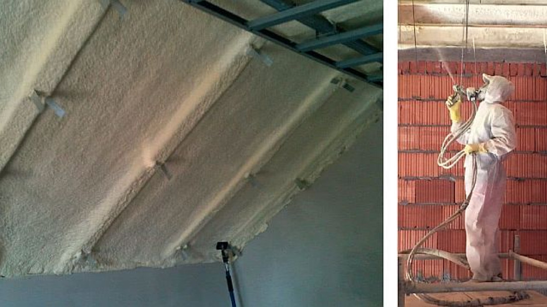 Izolacje Pluimers: Izolacja dachu użytkowego pianą PUR Piana PUR Baymer®Spray AL.800 – zamkniętokomórkowa