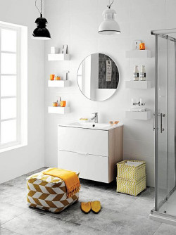 Produkty Veneto VerdeLine równie korzystnie prezentują się w otoczeniu elementów drewnianych zestawionych z chłodną bielą