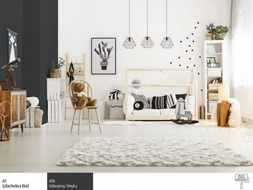 Wraz z modą na wnętrza w stylu skandynawskim, popularnym kolorem w pokoju chłopca stał się szary, a także klasyczne połączenie czerni i bieli