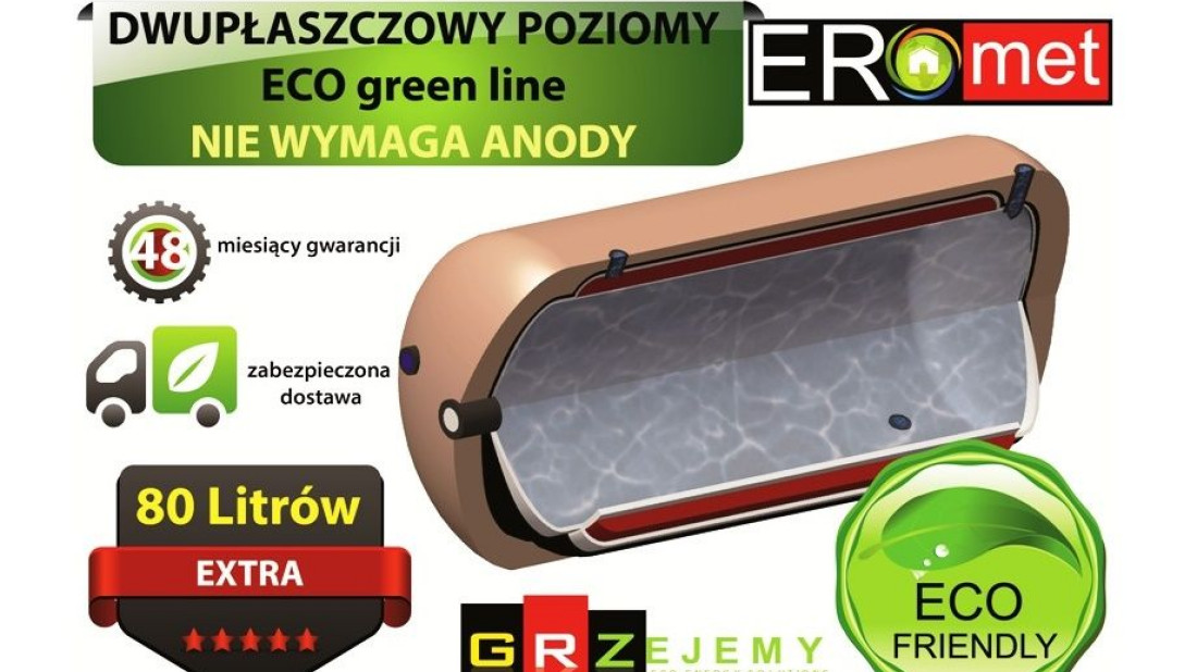 Dwupłaszczowy wymiennik CO 80l z oferty ERMET