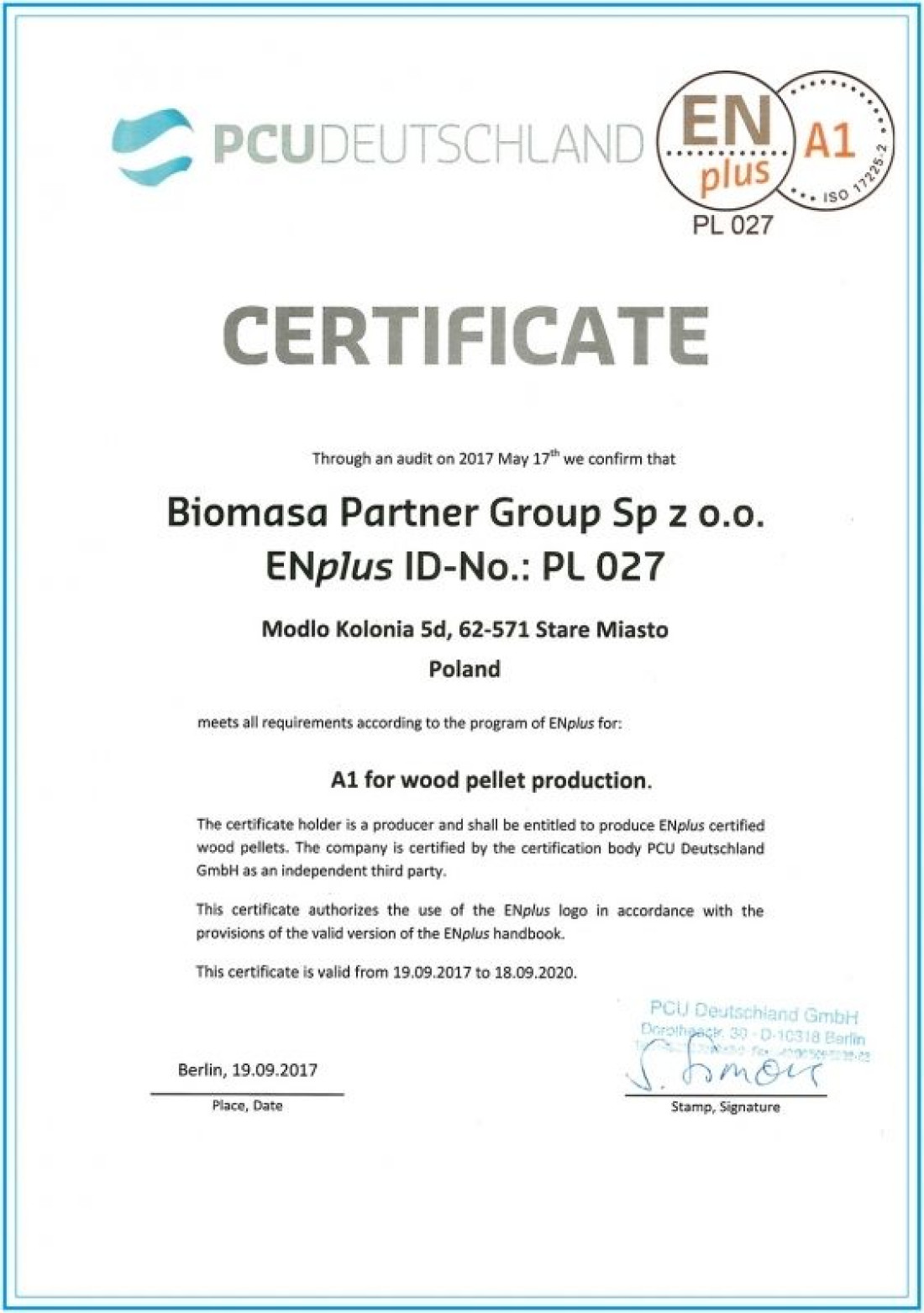 Biomasa Partner stawia na najwyższą jakość