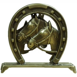 Stojak na zapałki PODKOWA, mosiądz PATYNA - ArtFuego S-1400-1-PA