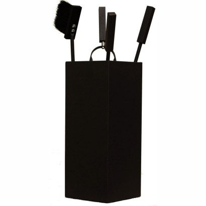 Zestaw kominkowy ze stali, czarny, kubełek – ArtFuego Z-3120-3-CZ