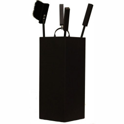 Zestaw kominkowy ze stali, czarny, kubełek – ArtFuego Z-3120-3-CZ