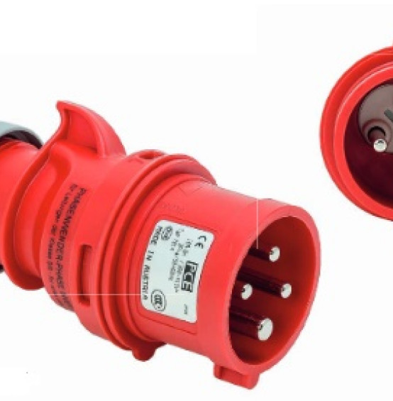 Shark Wtyczka przenośna ze zwrotnicą faz 16A 3P+Z 400V IP44