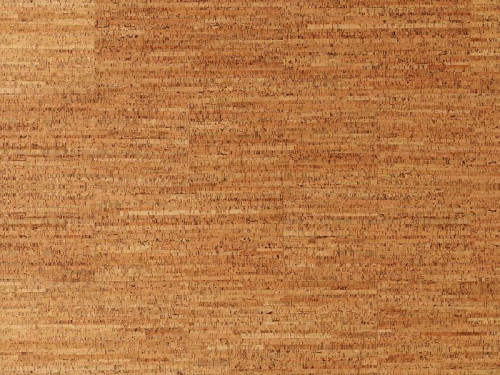 Naturalna barwa, drobne, geometryczne kawałki korka, tworzące stosunkowo równe, wąskie paski