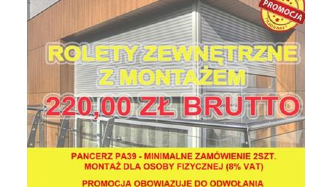 Sunżal: Rolety zewnętrzne z montażem teraz w promocji!