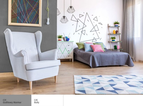 Ściana pomalowana farbą Magnat Grafitowy Marmur