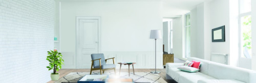 Ściany w salonie pomalowane farbą V33 Easy White