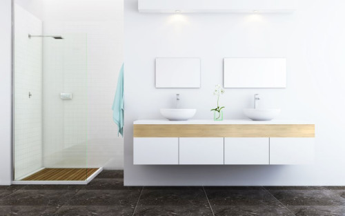 Laminaty Pfleiderer w aranżacji łazienki
