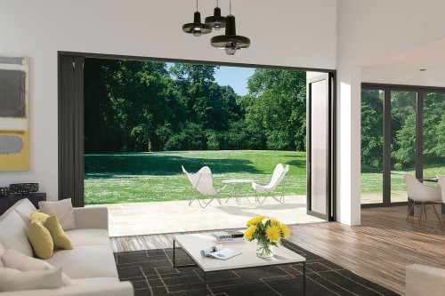 Drzwi składane 345 w salonie