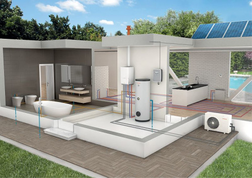 Schemat instalacji hybrydy Magis Combo