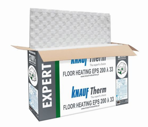 Styropian Knauf Therm Expert Floor Heating jest dostępny w niewielkich grubościach 20 i 30 mm