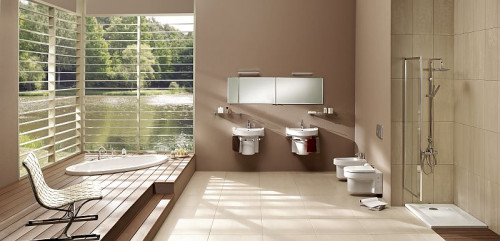 Kolor Caramel Cookie z palety Beckers Designer Kitchen & Bathroom na ścianie w łazience