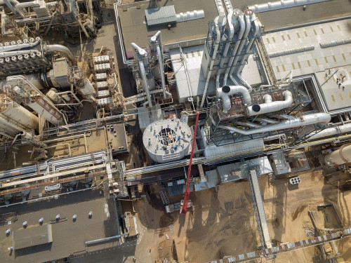 Widok z lotu ptaka na fabrykę