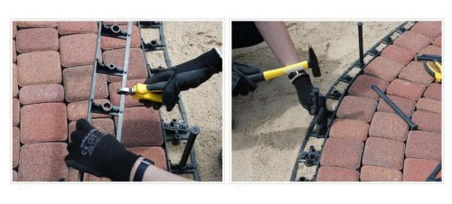 Nacinanie dolnej półki Eko-Bordu i mocowanie za pomocą gwoździ