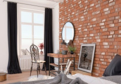 Ceglane płytki we wnętrzu i na elewacji
