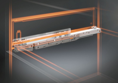 Prowadnica BLUMOTION S z zintegrowaną technologią BLUMOTION