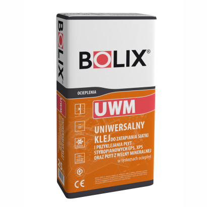 Uniwersalna zaprawa klejąca do płyt styropianowych EPS XPS oraz wełny mineralnej BOLIX UWM